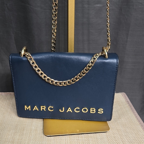 Marc Jacobs Handbags - Marc Jacobs Blue Crossbody Bag with Gold Chain